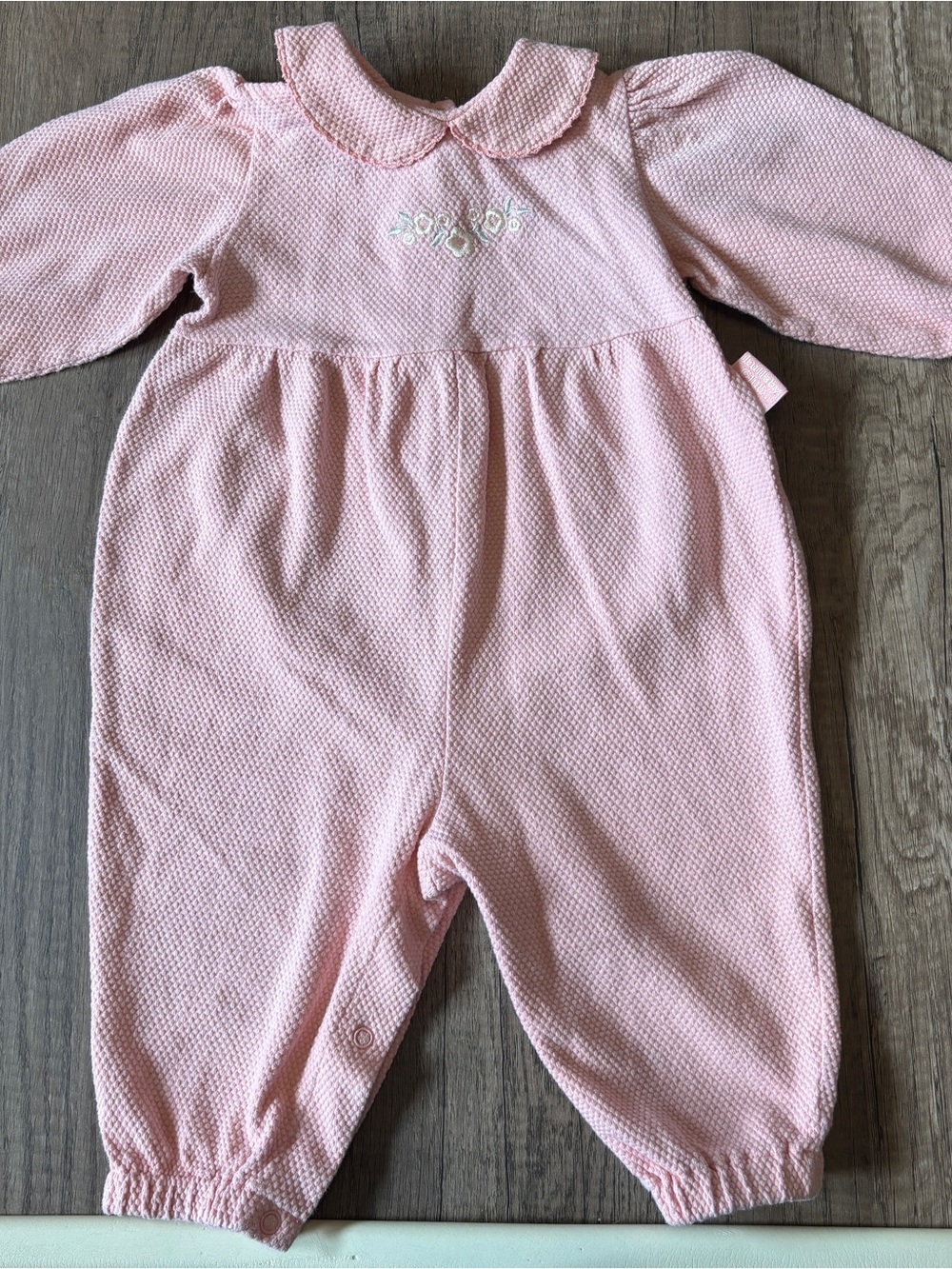 Vintage 90s 2000s Y2K Baby Clothes Bubble Romper Outfit Pink Girly Floral 12M